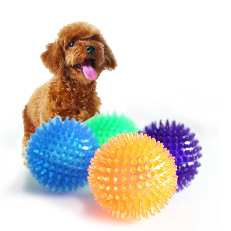 3Pcs cani phonation Chew Spiky molare Ball Soft TPR Squeaky Ball Toys Floatable Pool Toy Toss Fetch per cani di piccola e media taglia