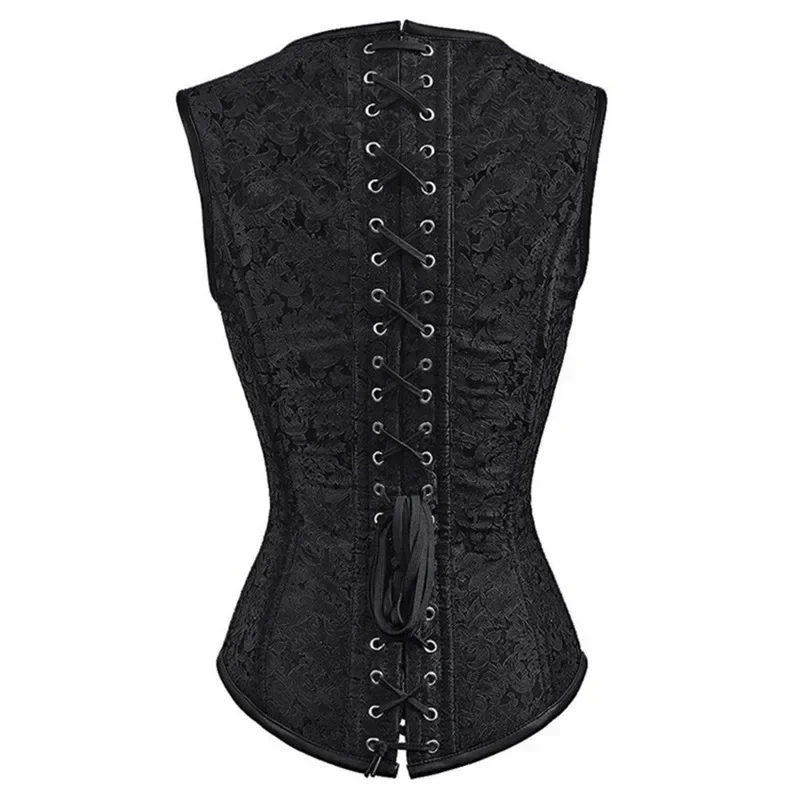 Steampunk Corset Top Sexy Women Shoulder Straps Gothic Bustier Corsets Overbust Jacquard Vintage Corselete Vest Plus Size