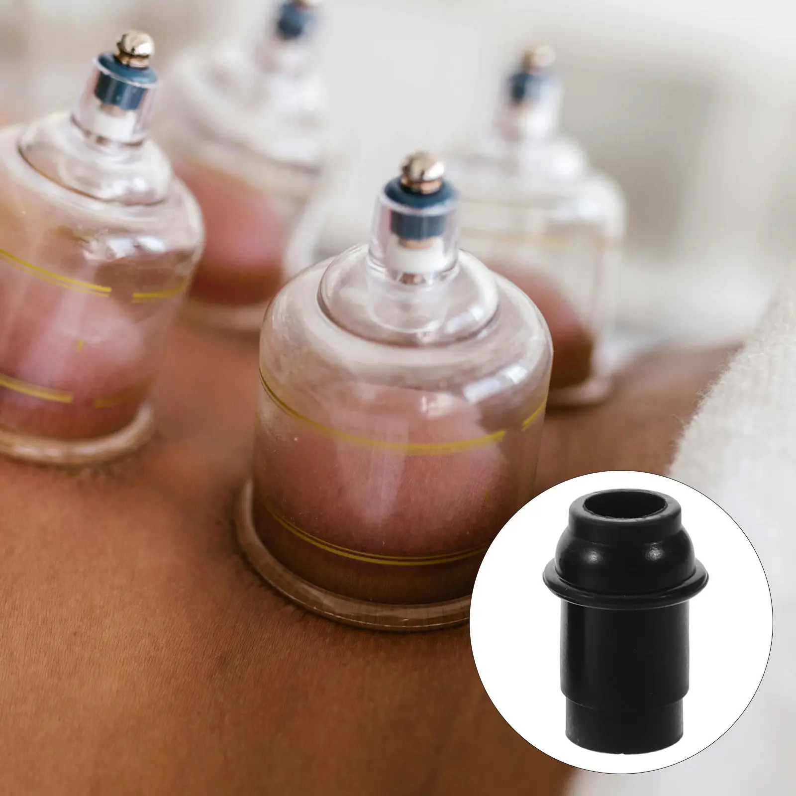 10Pcs Vacuum Cupping Pump Nozzle Tips Replacement Silicone Connectors Handheld Cupping Therapy Accessories for Back Massage