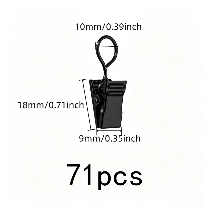 71 pcs Metal Circle Hangers, Easy Curtain Install and Rust Resistant Metal, ideal for Bedroom Window Drapery