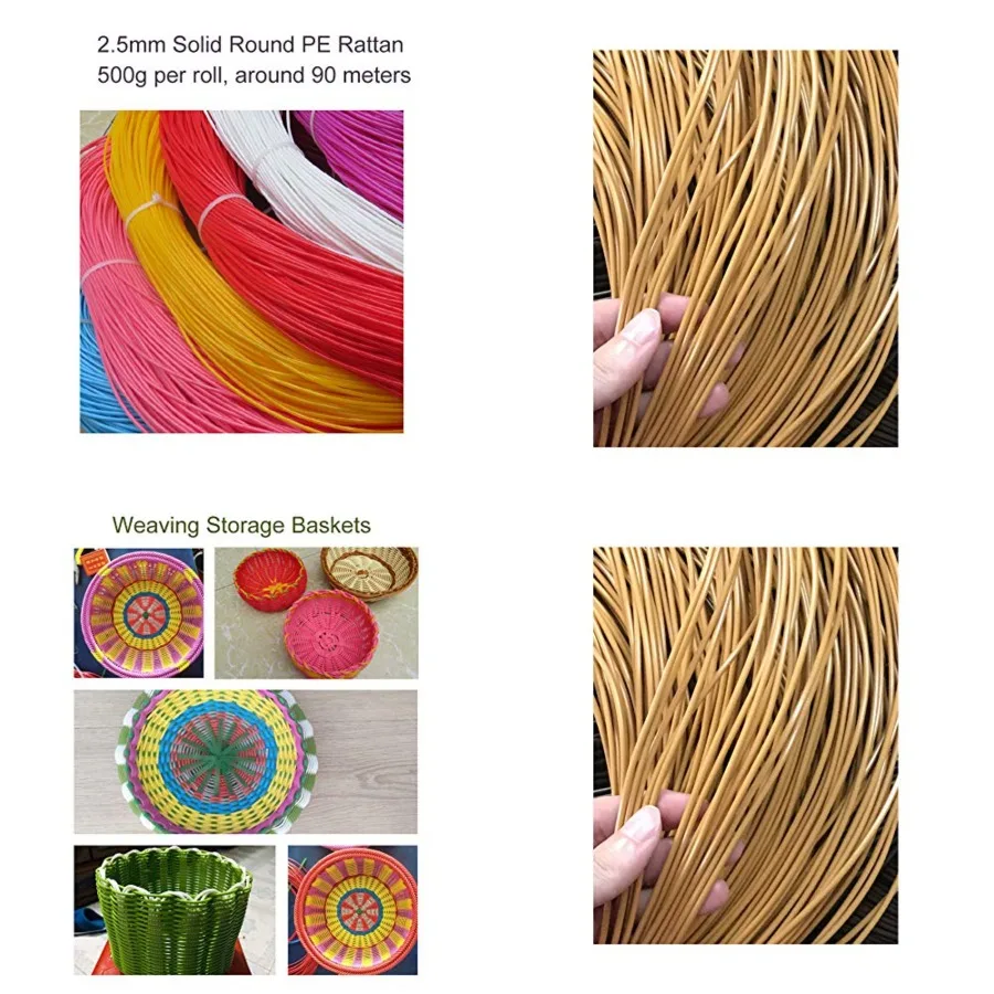 

Круглый пластиковый ротанг 2,5 мм, искусственный ротанг для ремонта и самостоятельного плетения, для корзин для хранения, цвет хаки