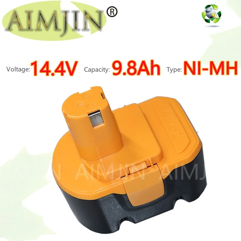 

14.4V 9.8Ah replaceable NIMH battery, suitable for Ryobi cordless drill tool R10521 RY6201 RY6202 130224010 130224011 130281002