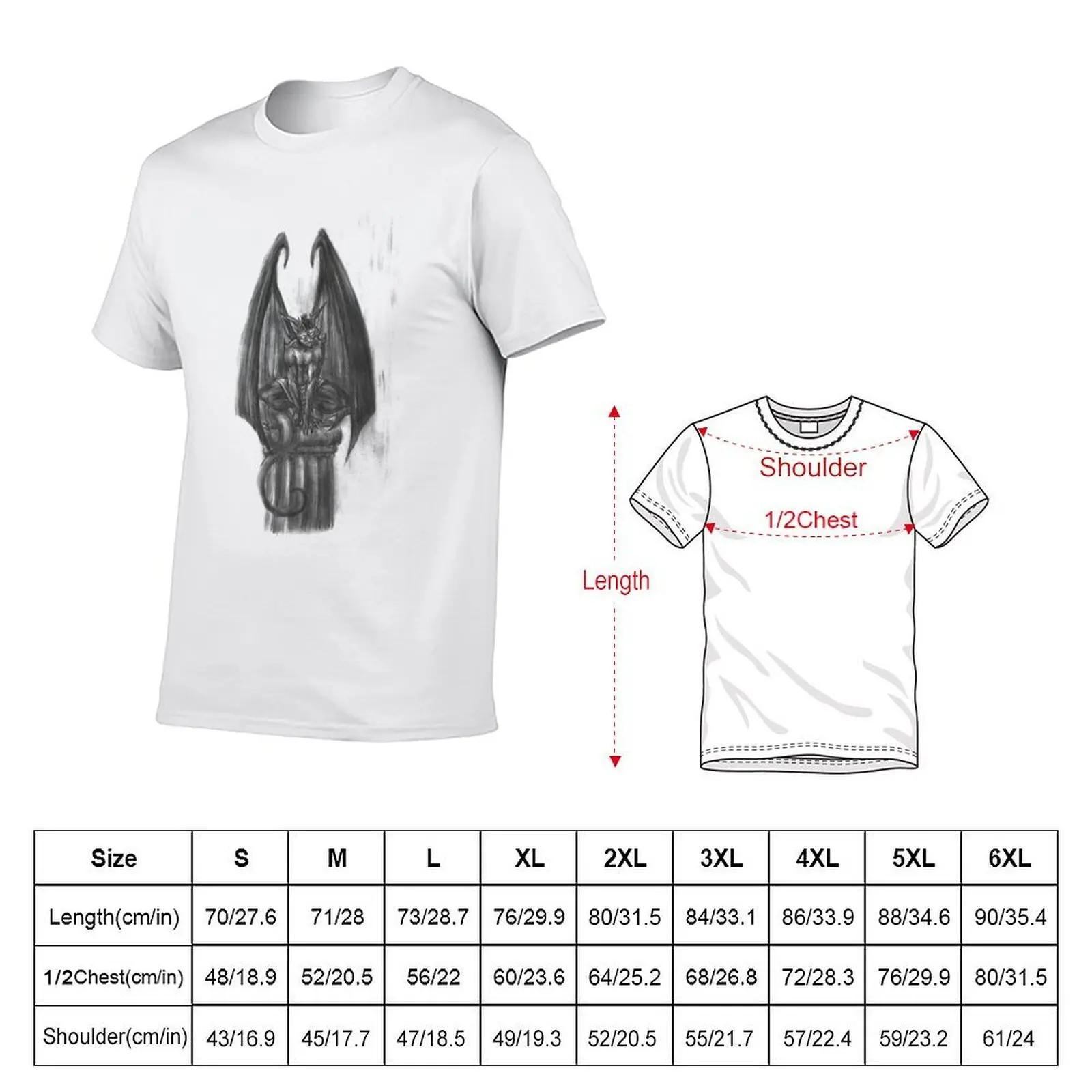 Gargoyle T-Shirt man t shirt designer man t shirt heavy cotton T-Shirt