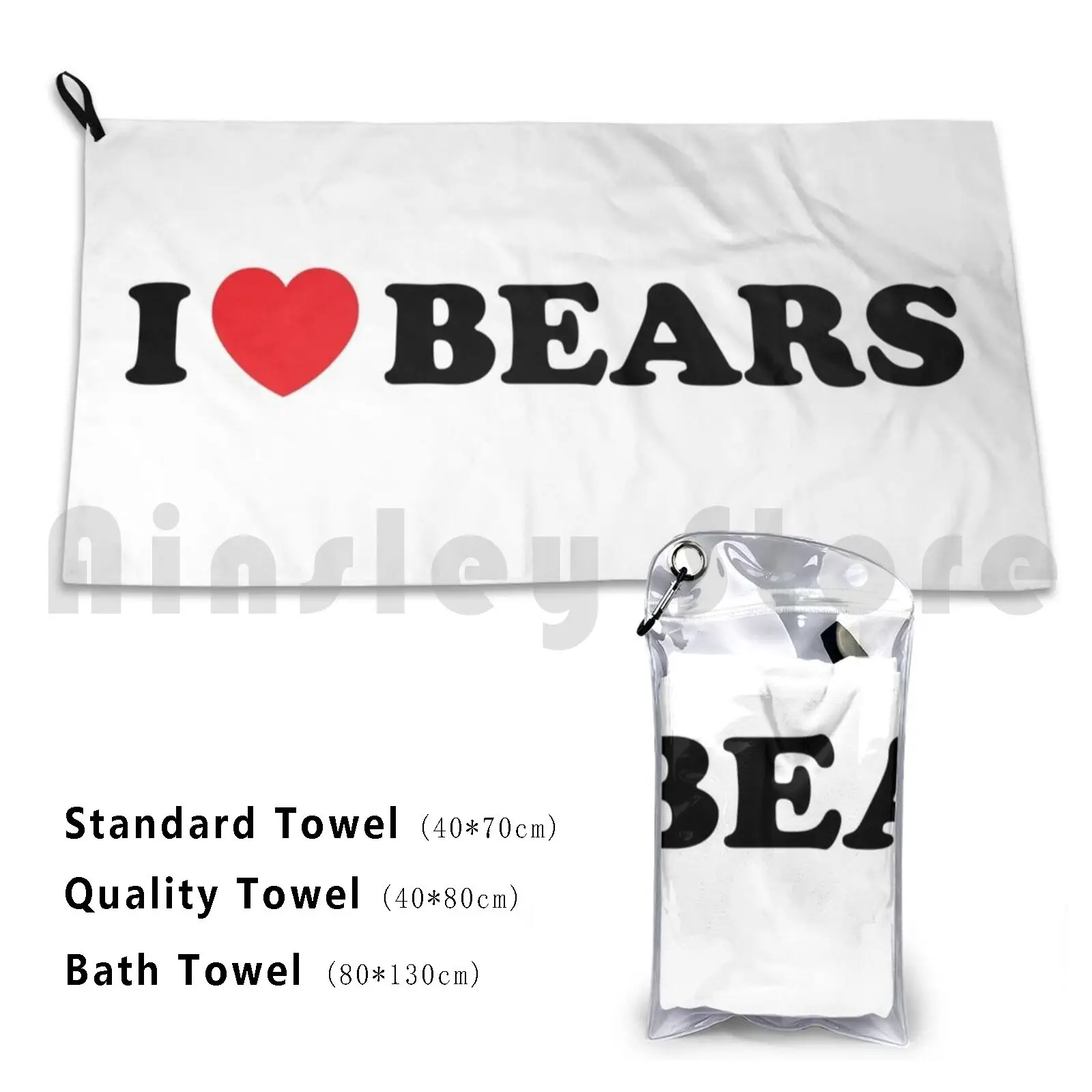 Towel I Love Bears Graphic 1748 Love Bear Bears Man Men Boyfriend Partner Hairy