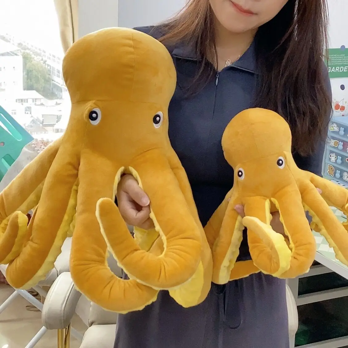 Simulation Yellow Octopus Plush Toy Lifelike Stuffed Animals Plushies Doll Cartoon Soft Pillow for Girls Boys Birthday Gifts