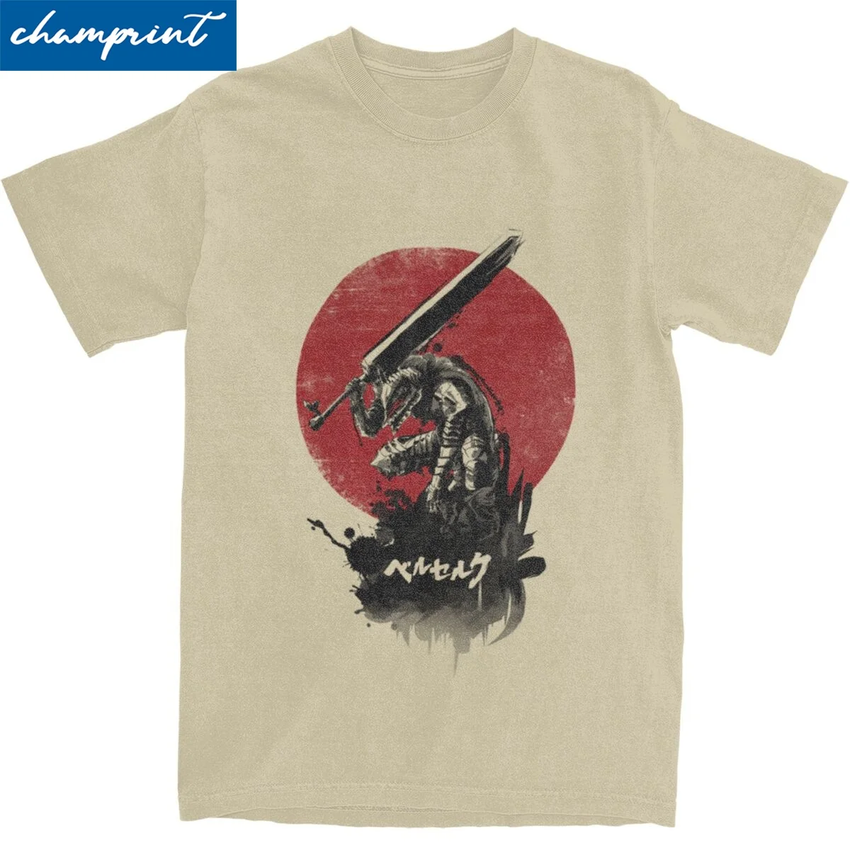 Berserks Red Sun Swordsman T Shirt Men Cotton Clothes Funny Round Neck Short Sleeve