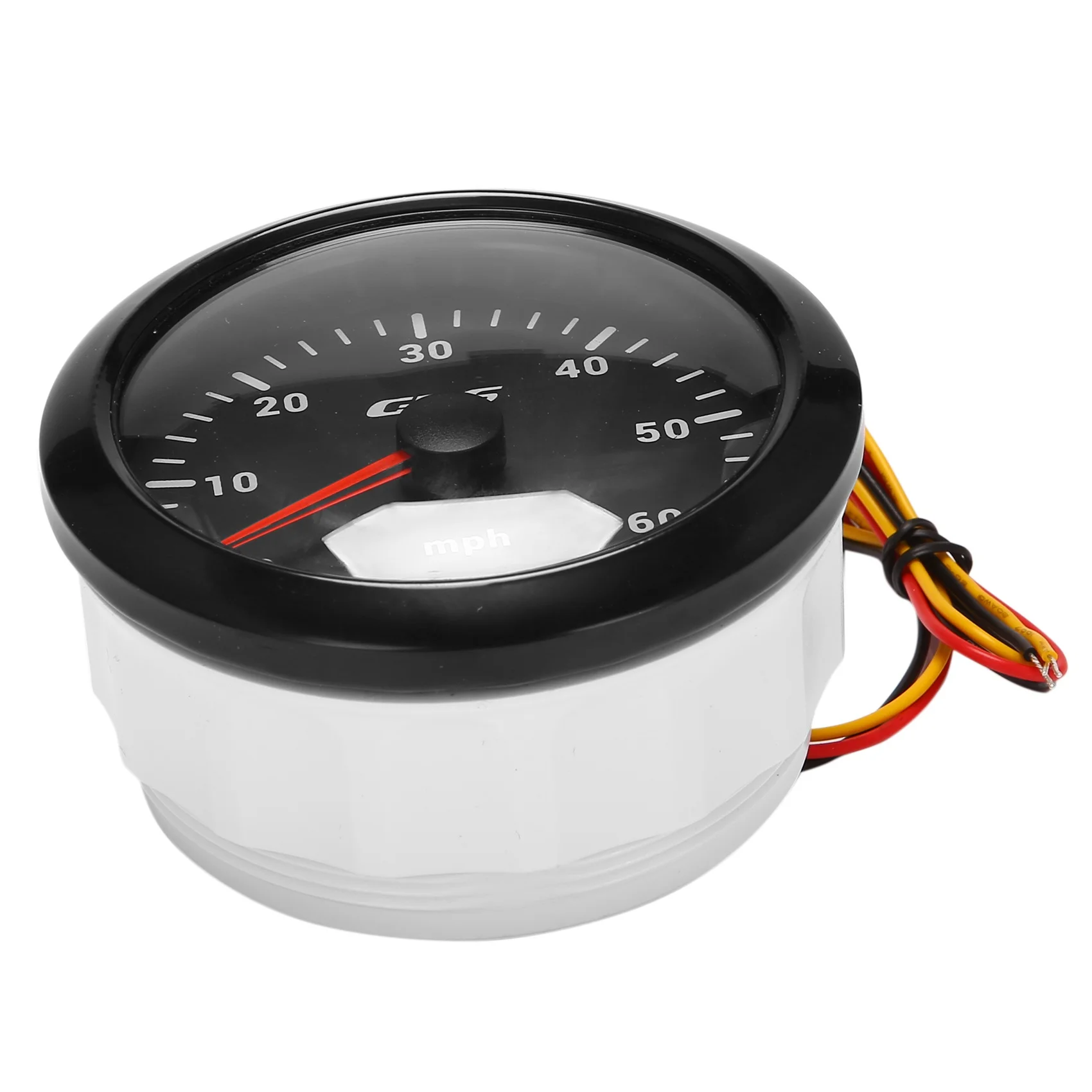 85MM GPS Marine Speedometer 0-60/Mile Tachometer with 7-Color Backlight Odometer for Boats Yachts Marine Black