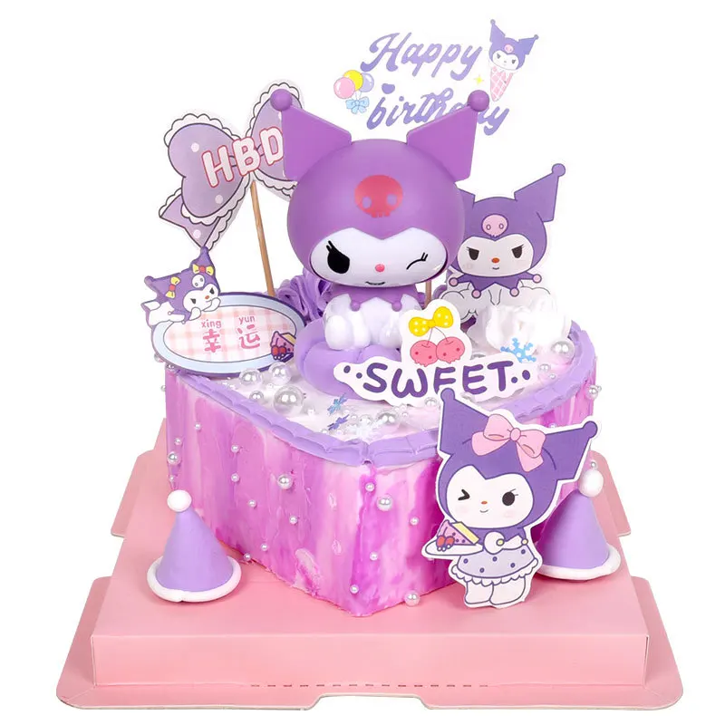 kawaii Cream glue simulation cake Kuromi Cinnamoroll handcrafted DIY material package  parent-child children\'s girl handmade set