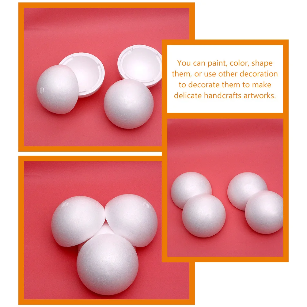 

3Pcs Foam Hollow Round Balls Blank Craft DIY Balls for Party Decor Christmas Easter Handmade Ornaments Foams Ball Ornament