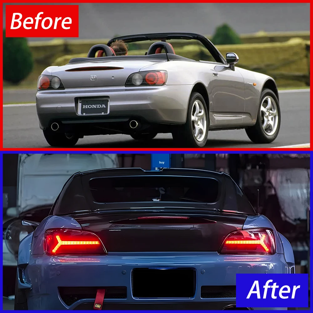 أضواء السيارة لهوندا S2000 1999-2009 السيارات المصابيح الخلفية الجمعية ترقية نمط جديد LED ديناميكية وامض إشارة إكسسوارات مضيئة