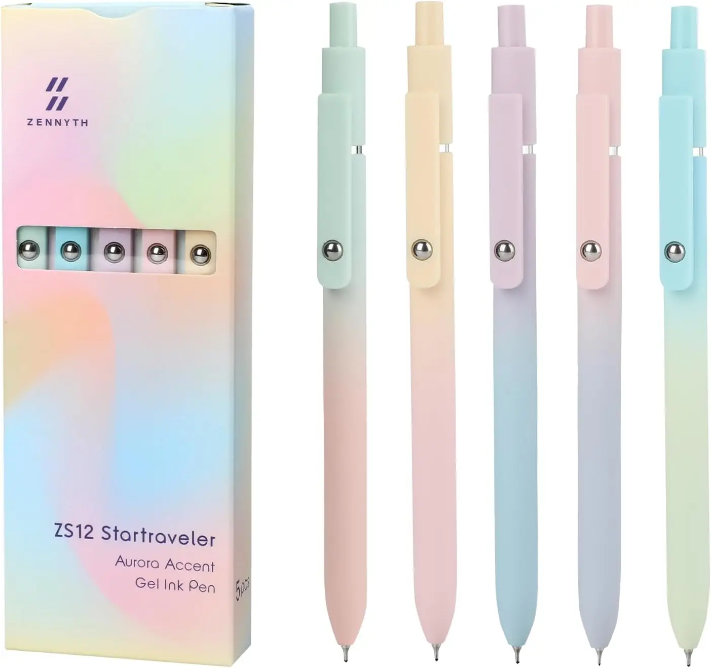 

5 Pcs 0.7mm Quick Dry Black Ink Gel Pens, Fine Point Smooth Writing, Cute Office School Supplies Gifts for Women