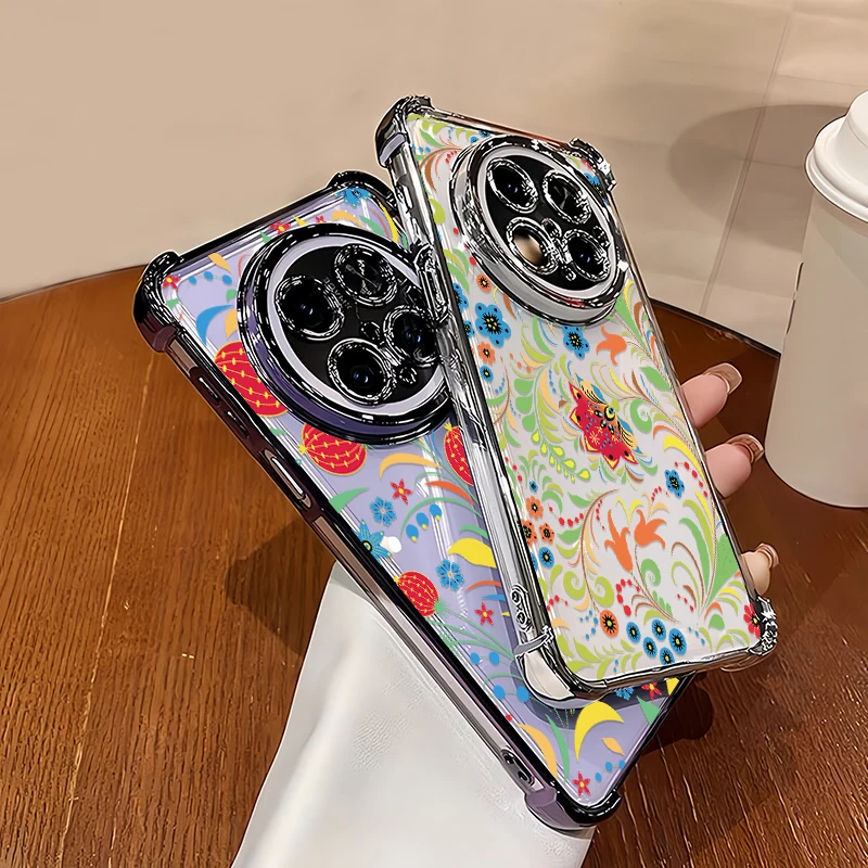Clear Plating Phone Case For Vivo IQOO T1X 4G T1 5G Colorful Flowers Pattern Cover For Vivo Z10X U1X Shockproof Soft Fundas view 4