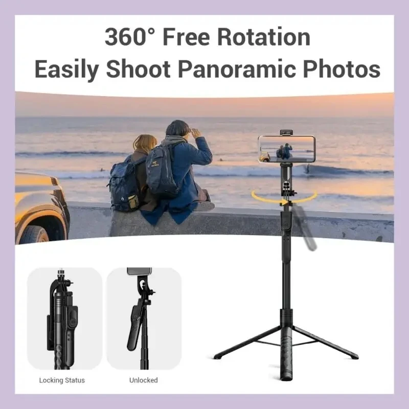 COOL DIER 1750mm Wireless Selfie Stick Tripod Foldable Stand For Gopro Action Cameras Smartphones Balance Steady Shooting Live