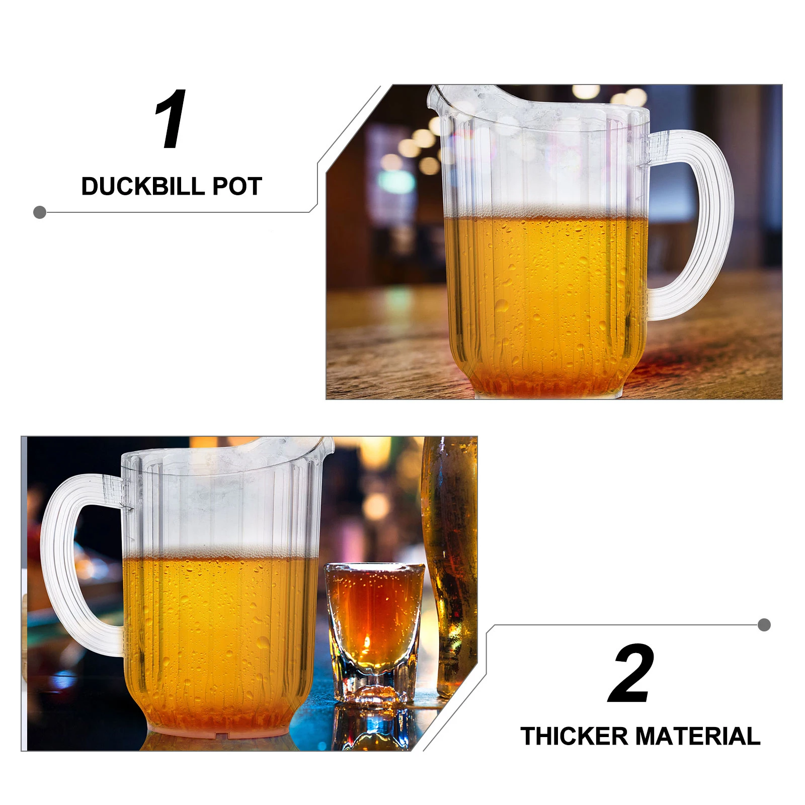 

Beverage Kettle PC Jugs 500ml Transparent Cold Water Jug Duck Spout Design Easy Clean Handle Kitchen Supplies Juice Pitcher