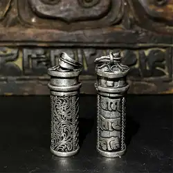 Tibetan Jewelry Prayer Box Six Words Mantras Locket Amulet Pendants OM MANI PAD ME HUM Gau from Tibet TGB053