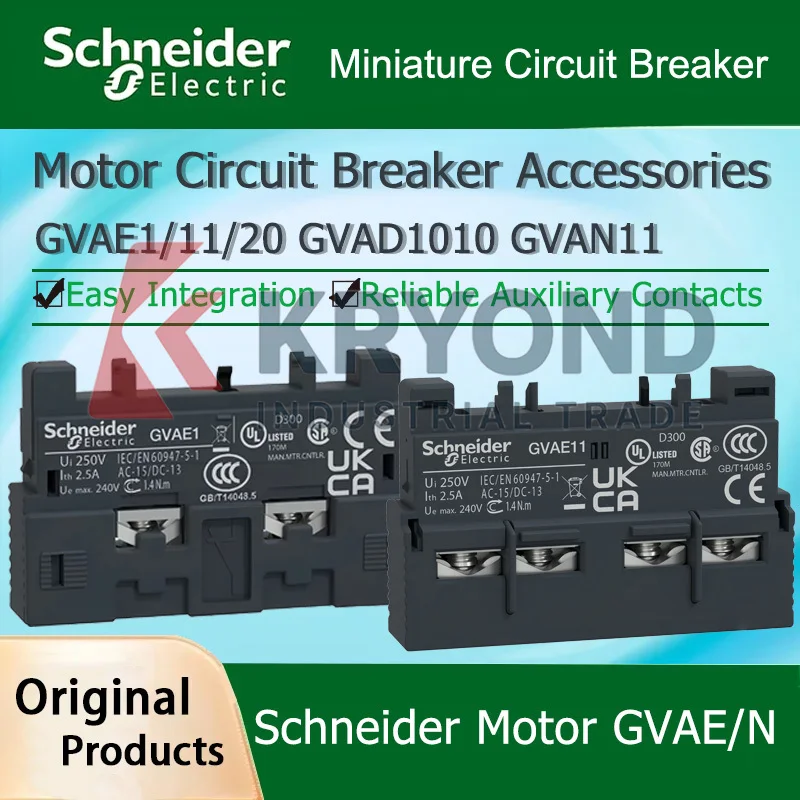 

Schneider GVAE1 GVAE11 GVAE20 GVAD1010 GVAN11 Модуль вспомогательного контакта Реле перегрузки Аксессуар для управления двигателем Оригинальный продукт