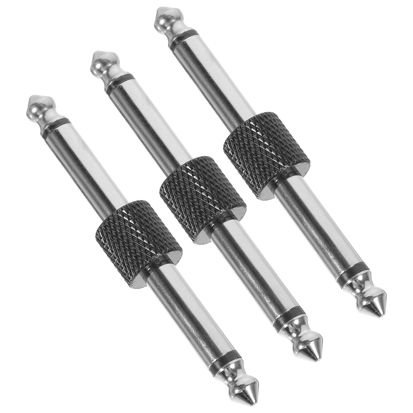3 個 6.35 ミリメートルコネクタストレートエフェクトペダルアダプタ耐久性のあるパッチカップリングエレキギターアクセサリーペダルボード