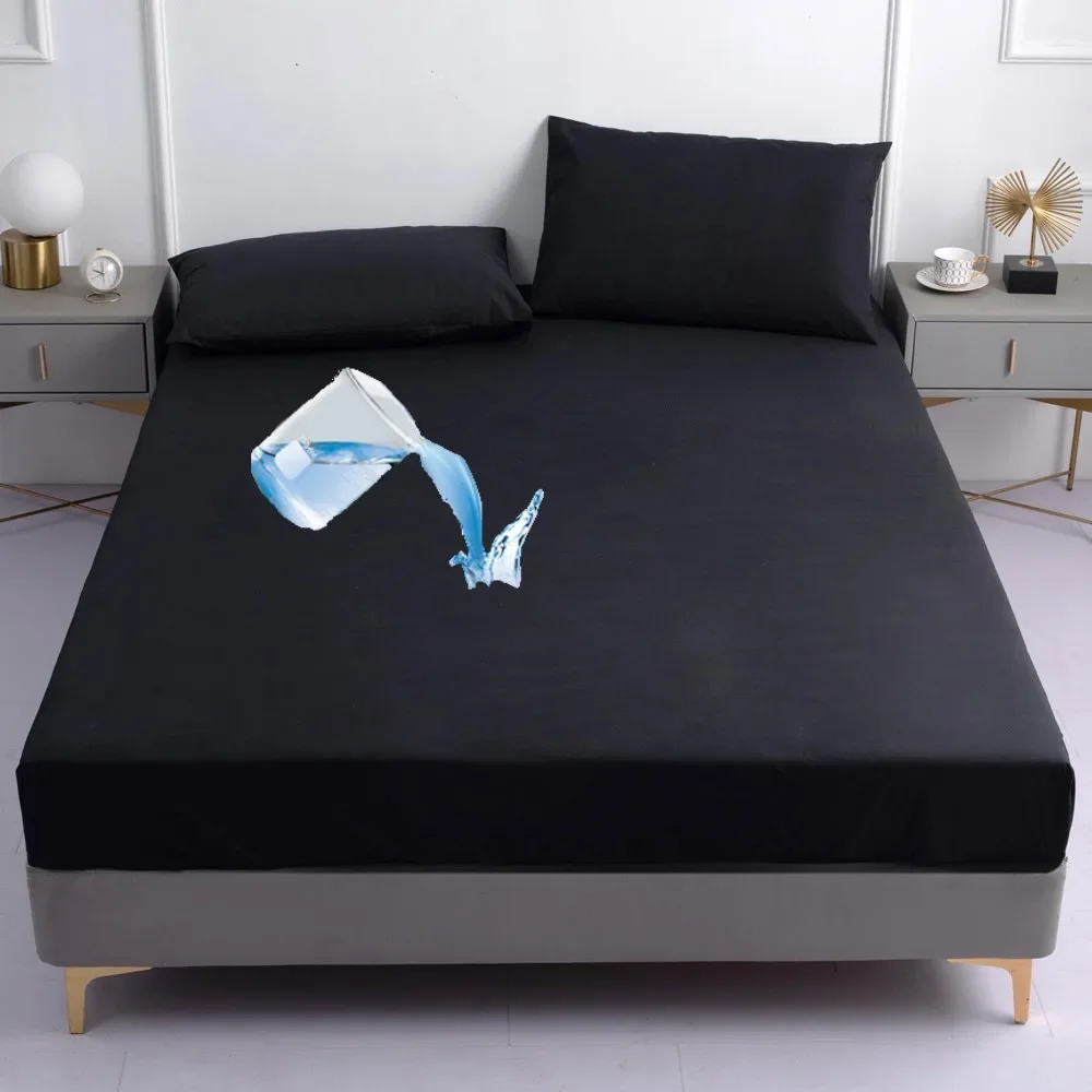 Sábana bajera negra impermeable agradable para