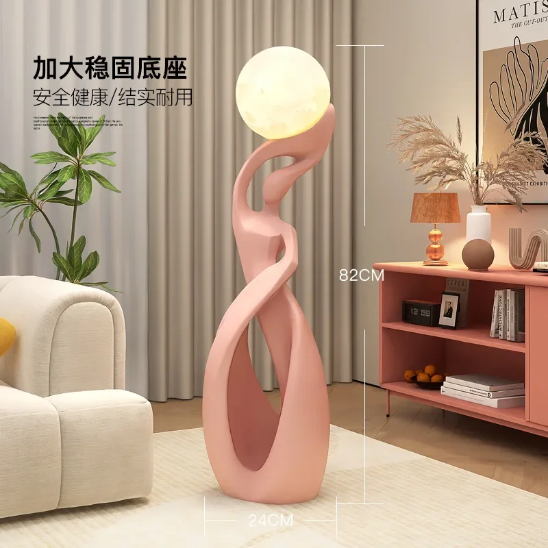 Large floor-to-ceiling abstract art ornament lamp light luxury high-end living room TV cabinet next to home decoration