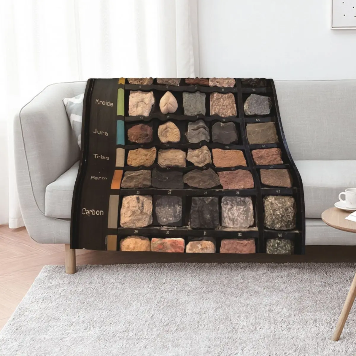 

Geological Rock Samples from a School Throw Blanket Tourist Extra Large Throw Summer Plaid on the sofa Blankets