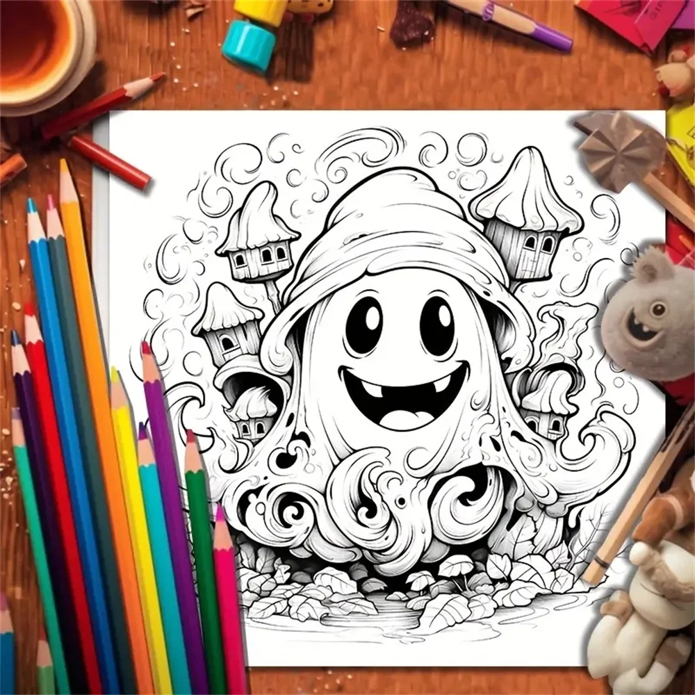 Książka do kolorowania z oryginalnymi wzorami, ulepszony papier, pogrubiona, 22 strony, kolorowe książki z motywem cukierkowej kości, prezent na święta, urodziny, przyjęcie.