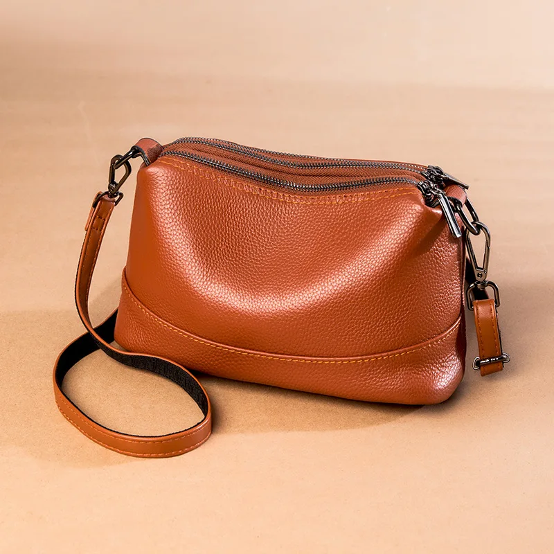 2023 Cross-border Top Layer Cowhide Women\'s Handbag Single Shoulder Crossbody Bags Manufacturer Direct Sales Genuine Leather Bag