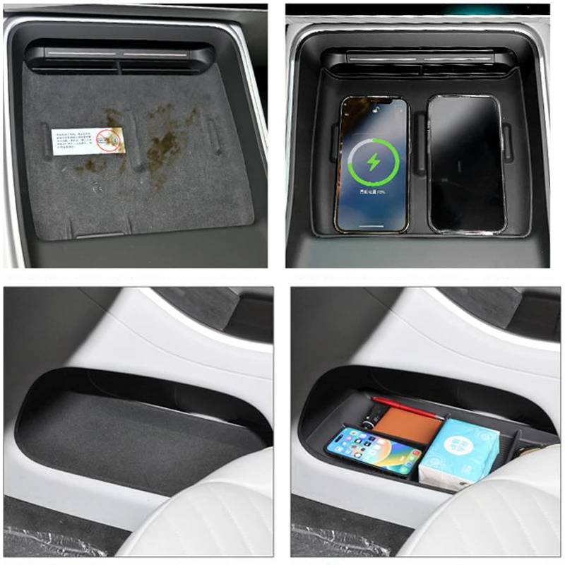 For Avita 11 2022~2024 Central Control Storage Box Storage Box Dedicated Wireless Charging Silicone Pad Interior Car Accessories