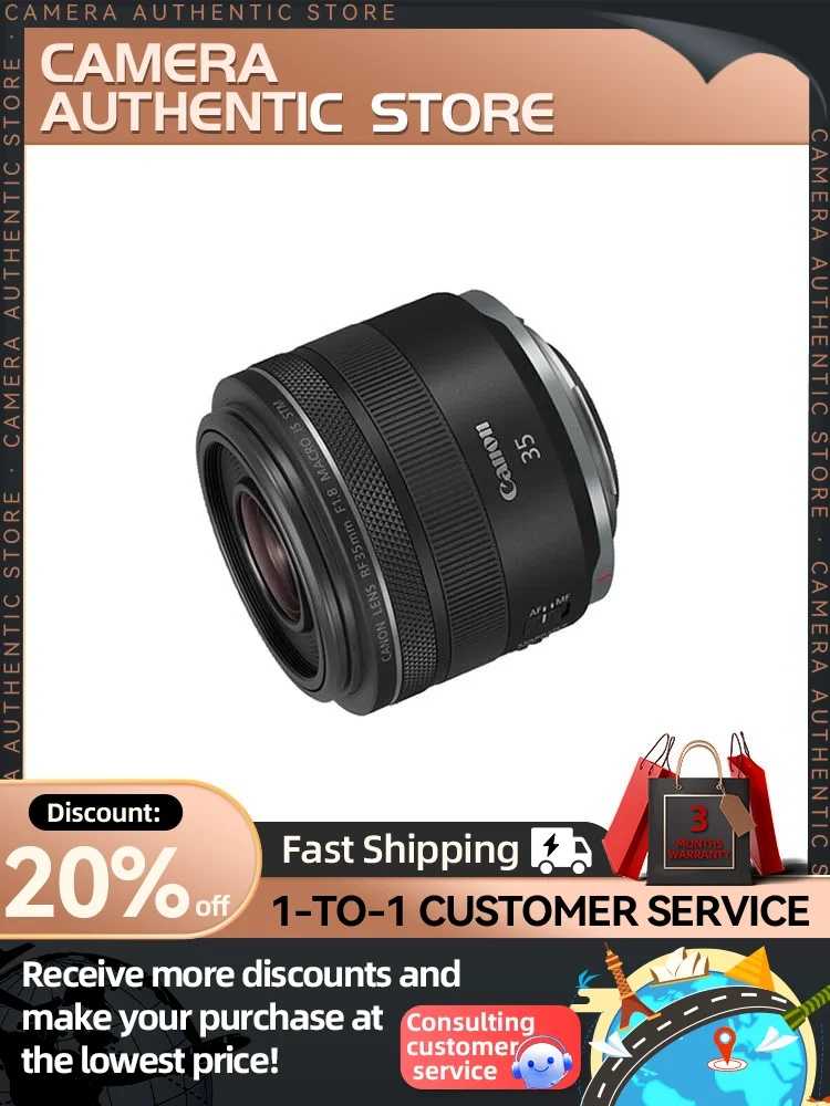 Canon RF 35mm F1.8 MACRO IS STM Full Frame Mirrorless Camera Padrão Retrato Lente Prime para EOS RP R5 II R6 II R8 R10 35 1.8