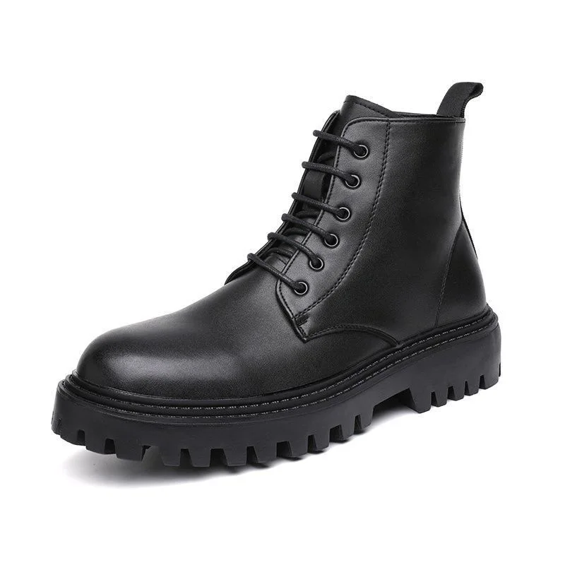 

2023 Martin boots, men's leather boots with add thick pile bottom waterproof non-slip warm joker autumn fashion men's boots