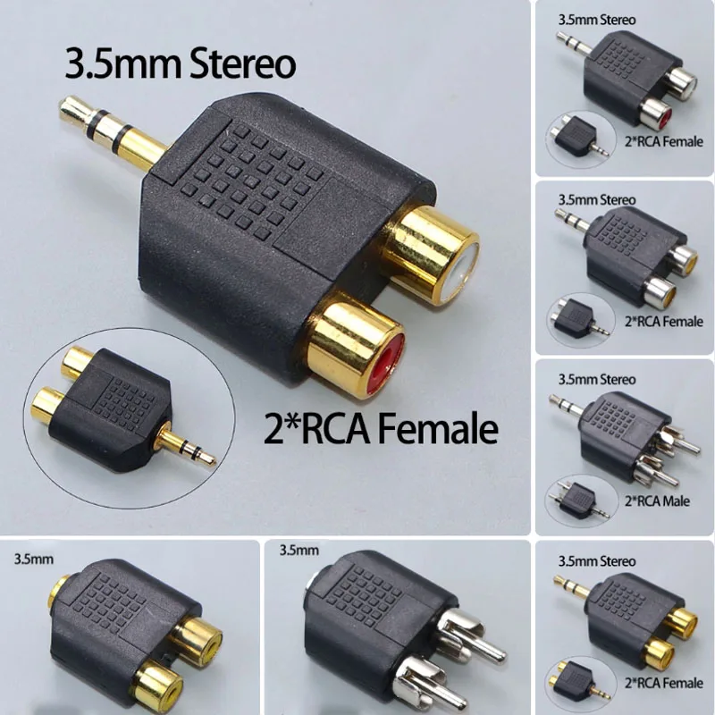 1/5PCS 3,5mm Audio Stereo Auf RCA Weibliche Jack 6,35mm Audio Mono Auf RCA Männlichen audio Stecker Adapter Konverter Lautsprecher