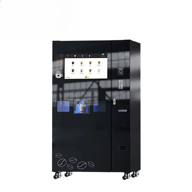 27-inch Touch Screen Fully Automatic Coffee Vending Machine Freshly Ground Coffee with Ice Making for Shopping Mall