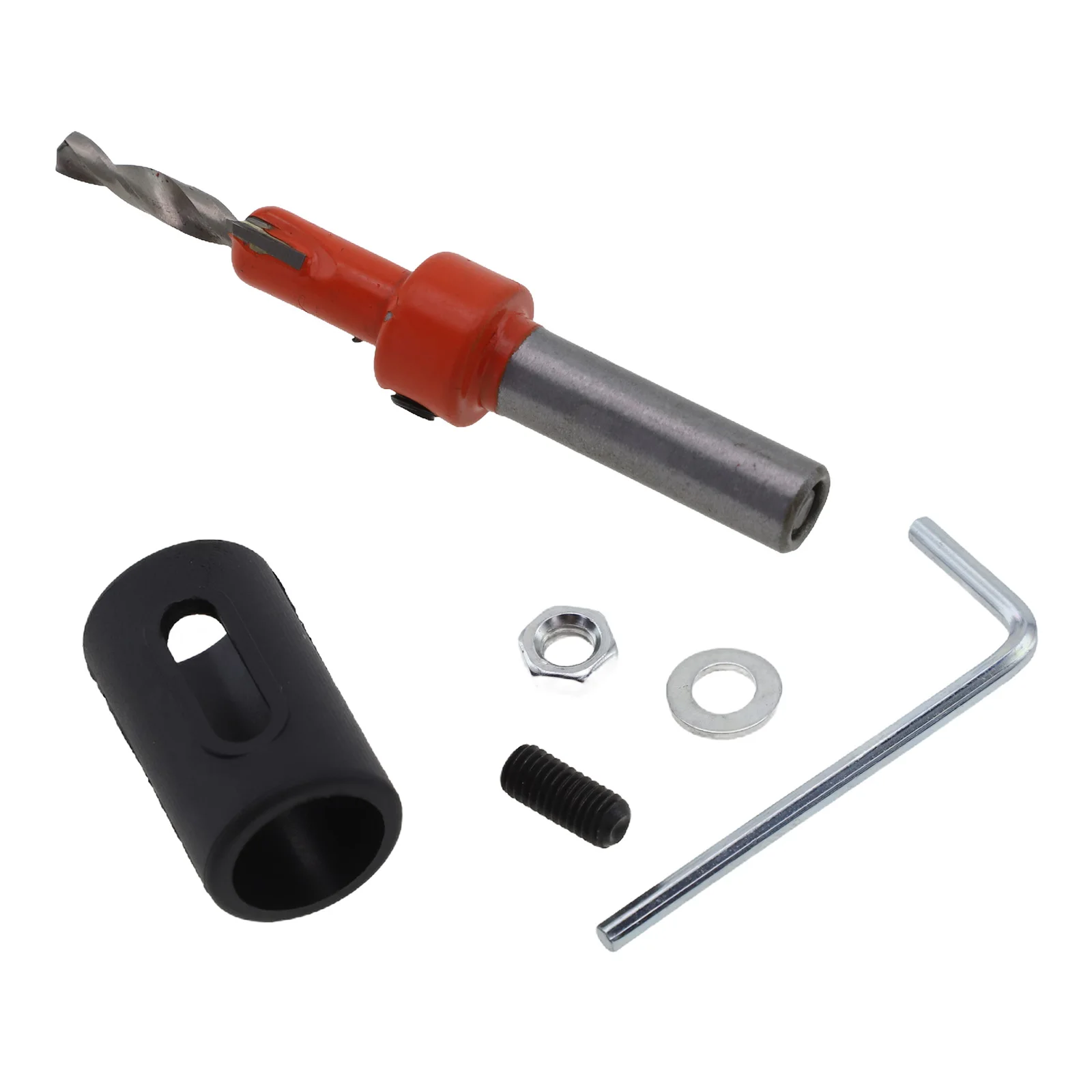 Countersink Drill Bit with 8mm Round Shank and Precision Stop Mechanism for Controlled Depth in Woodworking Fastening Tasks