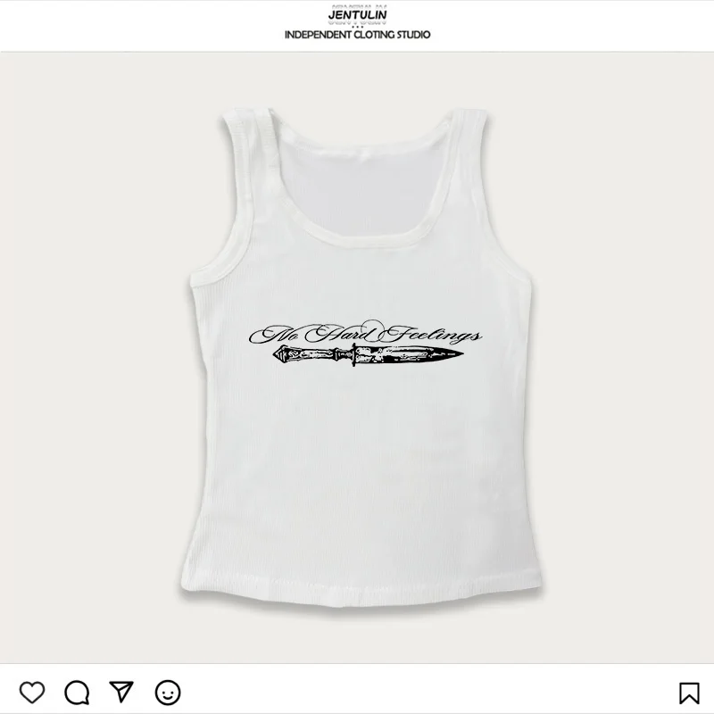 Gothic Grunge Punk Tees Hip Hop Rock Streetwear Casual Sexy Crop Top Y2K Retro Harajuku Emo Mädchen Ästhetische Mode Leibchen Tops