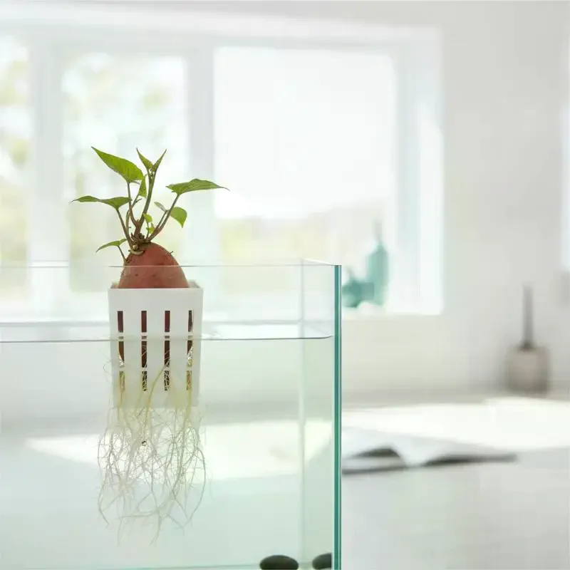 1Pcs Hydroponic Support Basket Fish Tank Planting Cup Water Grass Aquatic Plant Holder Flower Pot Hanging Aquarium Accessories view 5