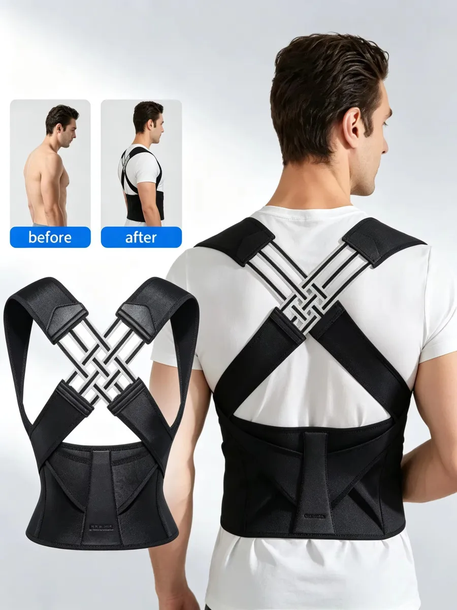 Men Women Posture Corrector Brace Adjustable Back Shoulder Support Belt Upper Spine Straightener Pain Relief Posture Correction