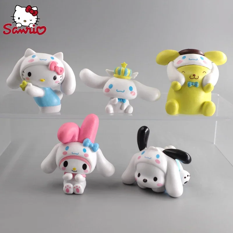 Kuromi Sanrio 4Cm Cinnamoroll Melody Festival Decorative Ornament Anime Figure Cartoon Cute Toys Christmas Gift Birthday Present