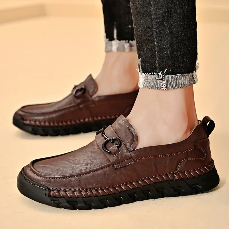 

Loafers Men's 2024 New Autumn Trendy Flat Bottom Slip-on Loafers Men's Moccasins