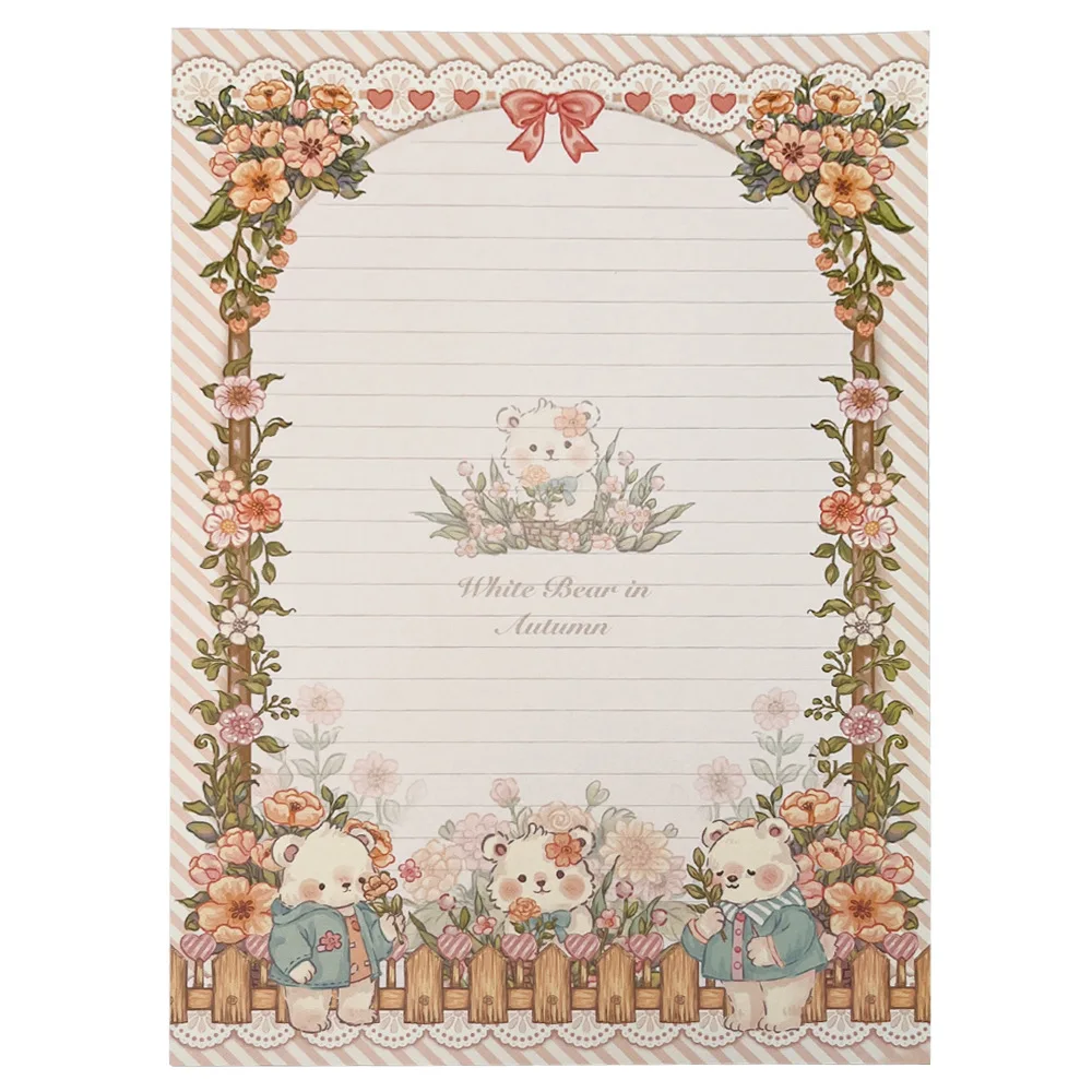 دفتر ملاحظات بتصميم دمية دب لطيف - 30 B5 صفائح مبطنة على الطراز الرعوي هدية جذابة للغاية للوازم المدرسية #5