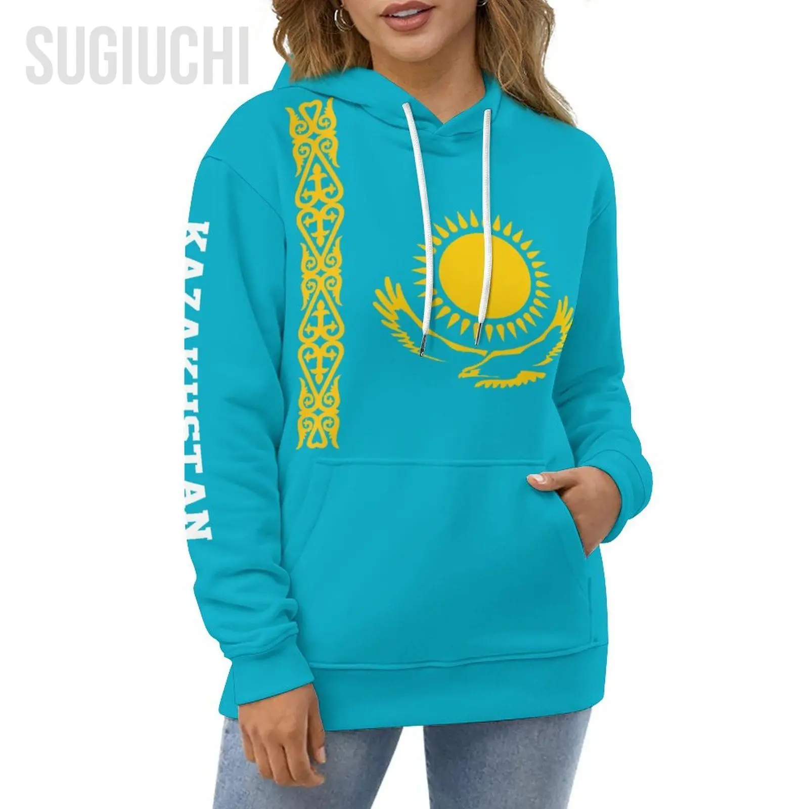 Unisex 3D Hoodie Kazakhstan Flag Men Women Polyester Harajuku Sweatshirt Pullover Hoodies Casual Cool