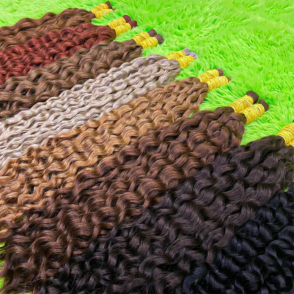 تجديل الشعر البشري موجة المياه 100% حزم الإنسان مجعد موجة عميقة بوهو الضفائر لا لحمة الشعر البرازيلي تجعيد الشعر الفرنسي تجديل الشعر