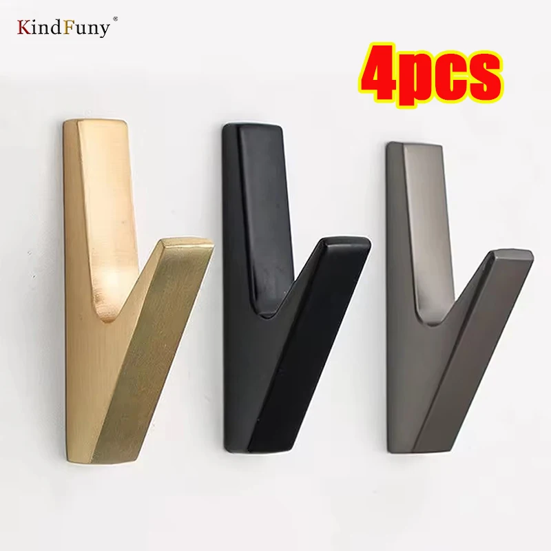 1/2/4PCS Matte Wall Hooks Aluminum Alloy Rustproof Coat Towel Hook Creative Key Hat Bag Home Decorative Bathroom Accessories