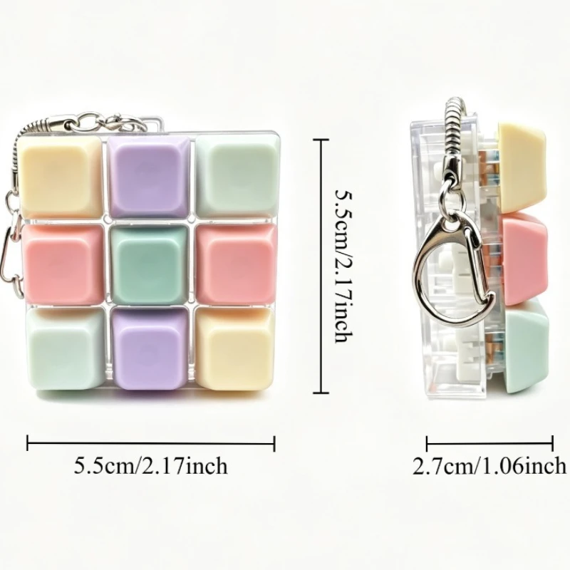 Macaron Color Detachable Keycap Clicker Fidget Toy, Portable Mini Backpack & Keychain Pendant ASMR Stress & Anxiety Relief Gift