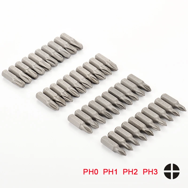 

10pcs Electric Screwdriver Bit Set 25mm PH0 PH1 PH2 PH3 1/4 Inch Hex Shank Bits Anti Slip Phillips Screwdrivers Kit