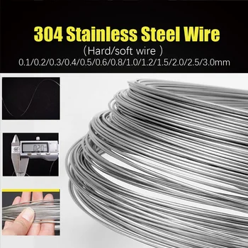 1/5/10/20/50M 304 스테인레스 스틸 스프링 와이어 소프트/하드 와이어 직경 0.1 0.2 0.3 0.4 0.5 0.6 0.8 1.0 1.2 1.5 2.0 2.5 3.0mm