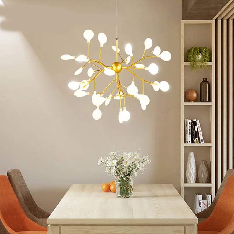 Imagem -05 - Nordic Firefly Ceiling Chandelier Lâmpada Pingente Moderna Luzes Led g4 Casa Quarto do Bebê Quarto Sala de Estar Decoração Salão Estrelado