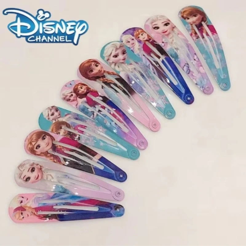 10pcs Frozen Elsa Hair Clip Children's Cute Disney Hair Accessories 4.8cm Digital Printed Hair Clip Minimalist Birthday Gift