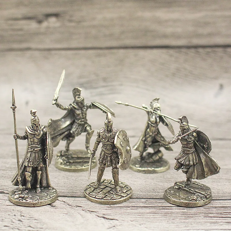 4.5cm Mediaeval Legion Wraith Soliders Model Toy Figurines Miniatures Pure Copper Knight  Ornament Decoration Crafts