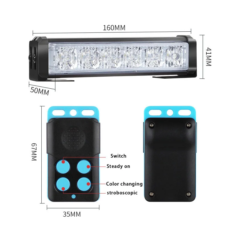 Led Strobe Light Flashing Grille Car Emergency Light 6 LED Warning Light Police Lights for Car Truck Strobe Led Light 12v 24v