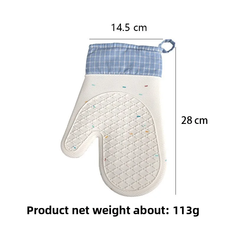 قفازات فرن سيليكون جديدة ملونة كريمية غير قابلة للانزلاق، مقاومة للحرارة، سهلة التنظيف لخبز المطبخ وفرن الميكروويف #6