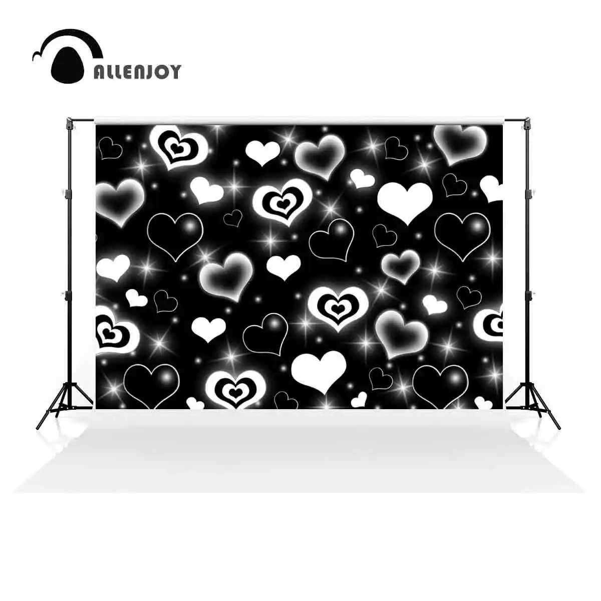 Allenjoy Black Heart Photo Backdrop